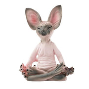 statue chat bouddha rose 