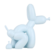 Statue chien moderne bleue-claire