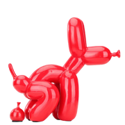Statue chien moderne rouge