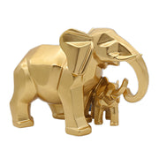 Statue éléphant géométrique dorée