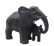 Statue éléphant géométrique noire