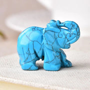 Statue éléphant miniature turquoise
