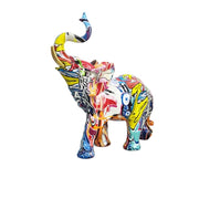 Statue éléphant multi-color maison