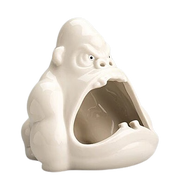 Statue gorille cendrier blanc