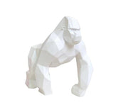 Statue gorille géométrique blanche