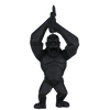 Statue gorille hache noir