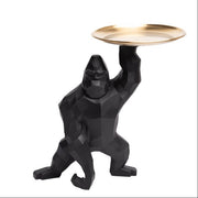 Statue gorille plateau noire