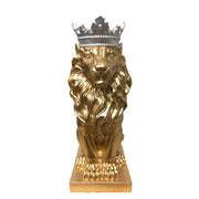Statue lion dorée