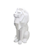 Statue lion géométrique blanche