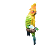 Statue perroquet jaune-verte